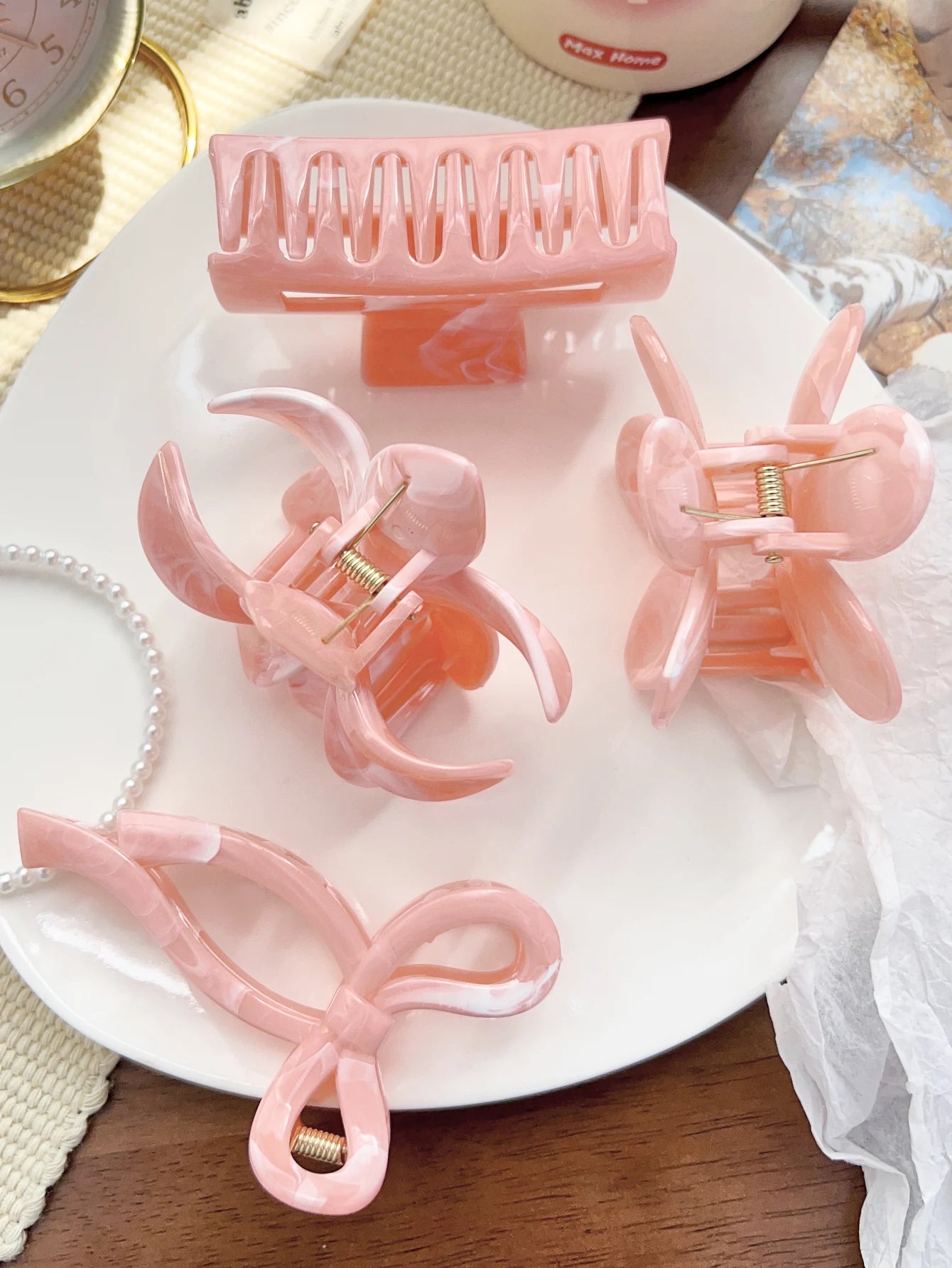 Big Hair Claw Clips Butterfly Hair Accessories for Women Girl Fashion Flower Headwear Non-Slip Hairpin Crab Barrette